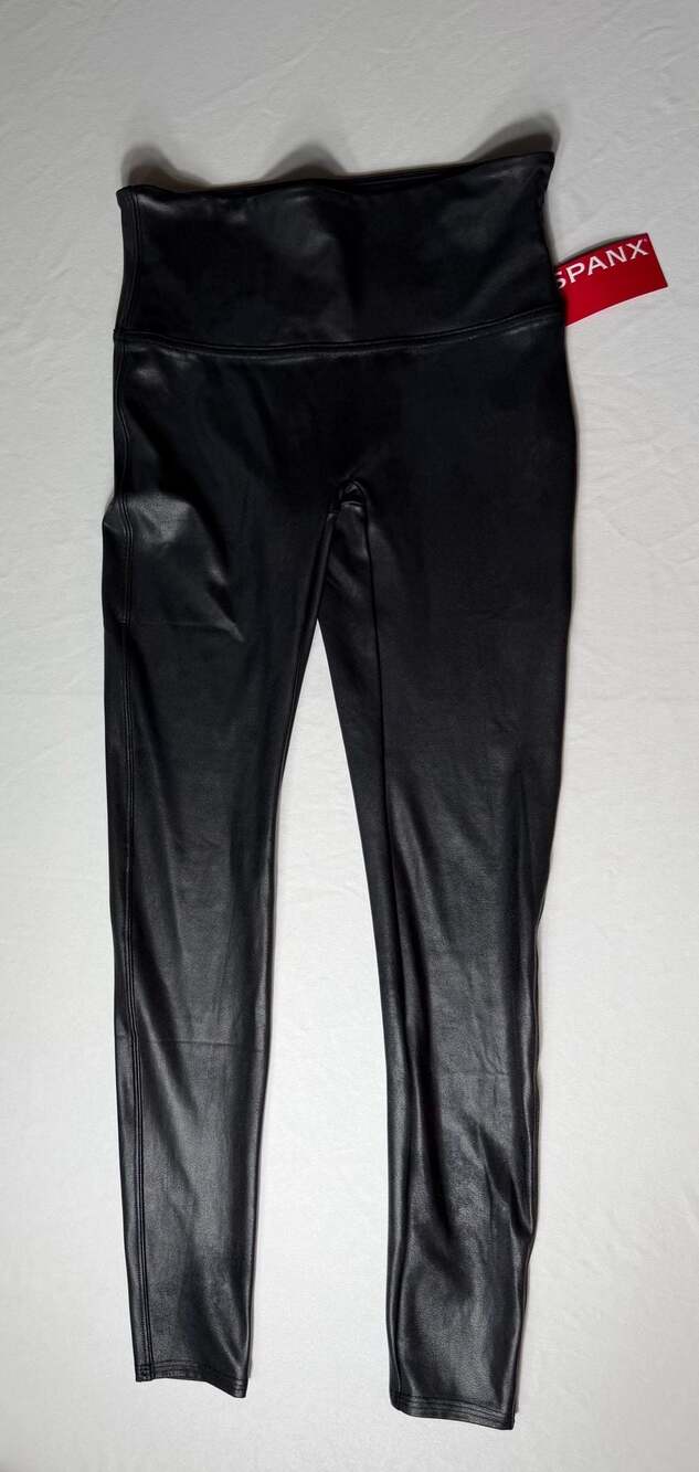 SPANX Women's Faux Leather Leggings, High-Waist Black
